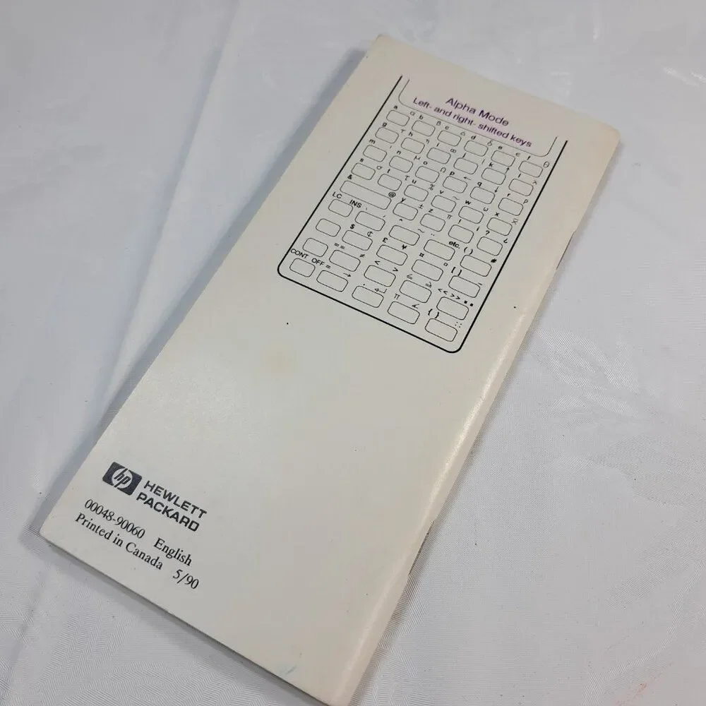 Hewlett‎ Packard HP 48SX Calculator Quick reference Guide Manual instructions